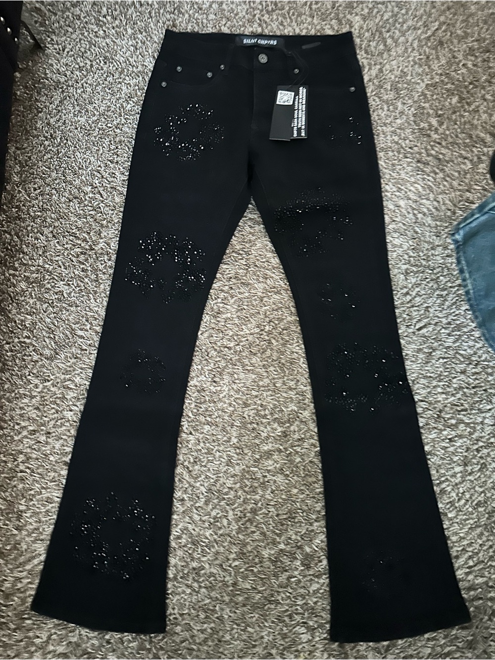 Black Embellished Women's Jeans